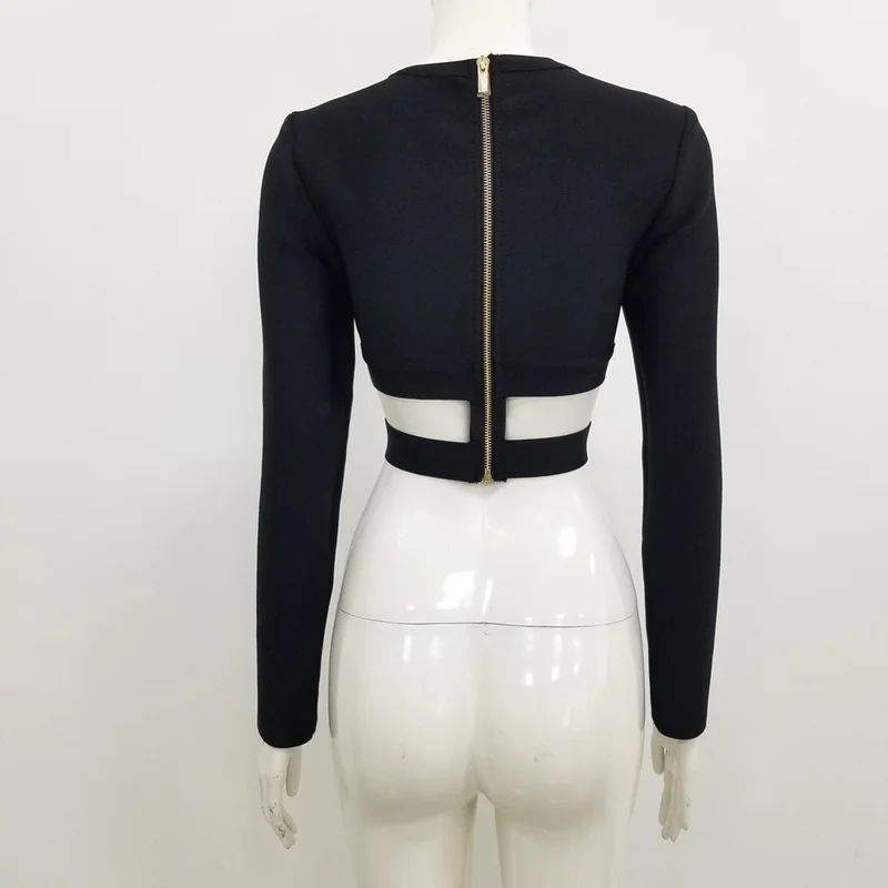 Ailigou European American Elegant Lady Black O-Neck Hollow Zipper Long-Sleeved Bandage Nightclub Sexy Party Top
Ailigou European American Elegant Lady Black O-Neck Hollow Zipper Long-Sleeved Bandage Nightclub Sexy Party Top