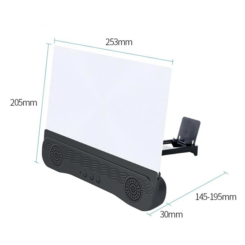 12 Inch Universal 3D Mobile Phone Screen Magnifier Bluetooth Stereo Speaker HD Video Amplifier Smartphone Stand Holder 
12 Inch Universal 3D Mobile Phone Screen Magnifier Bluetooth Stereo Speaker HD Video Amplifier Smartphone Stand Holder