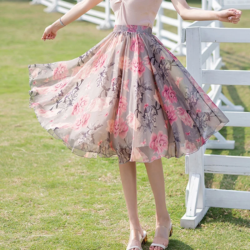 Womens Half-Long Skirt Elastic High-Waist Tencel Print Elegant Female Beach Holiday Floral Big-Swing Streetwear Female Bohemia
Womens Half-Long Skirt Elastic High-Waist Tencel Print Elegant Female Beach Holiday Floral Big-Swing Streetwear Female Bohemia