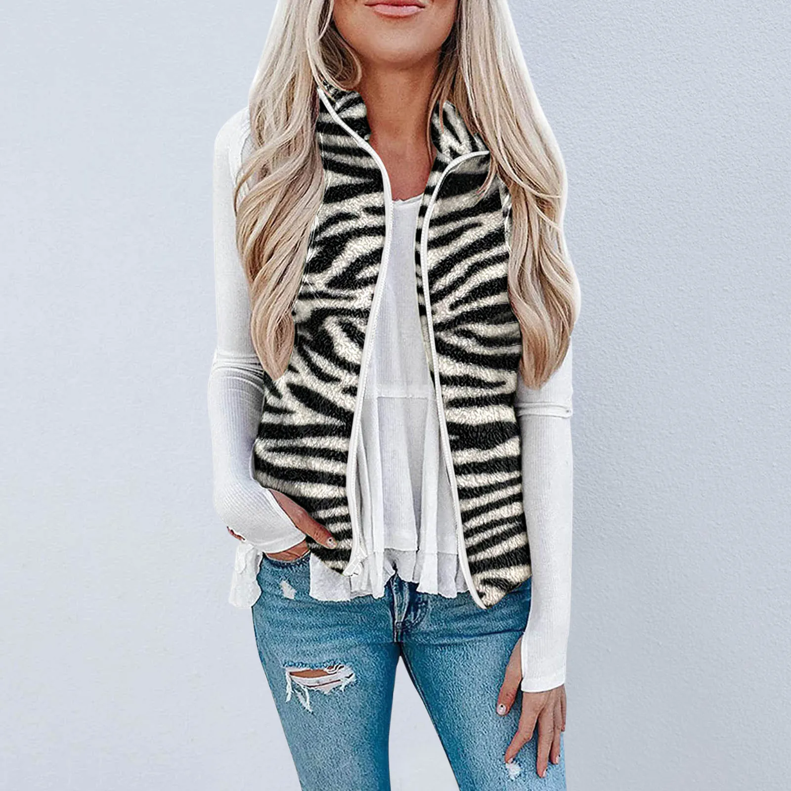 Women Winter Jackets Fashion Pocket Zipper Print Color Jacket Casual Plush Sleeveless Lapel Vest Loose Coat Outwear #58
Women Winter Jackets Fashion Pocket Zipper Print Color Jacket Casual Plush Sleeveless Lapel Vest Loose Coat Outwear #58