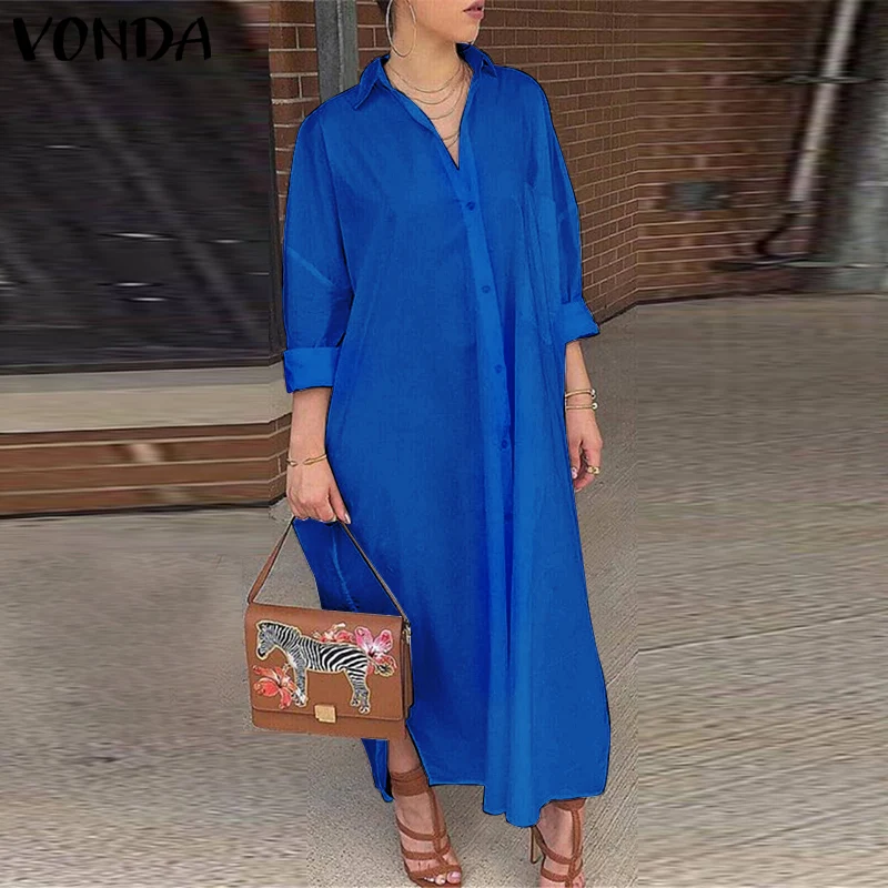 VONDA Women 2021 Shirt Dress Casual Holiday Long Dresses Ladies Long Sleeve Lapel Button Down Bohemian Vestidos Oversized Robe
VONDA Women 2021 Shirt Dress Casual Holiday Long Dresses Ladies Long Sleeve Lapel Button Down Bohemian Vestidos Oversized Robe