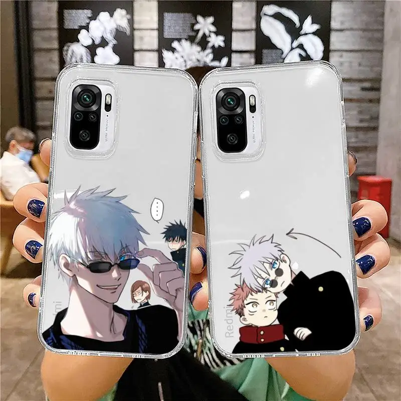 Jujutsu Kaisen Gojo Phone Case For Xiaomi 11 Redmi Note 10 9 8 7 pro lite T A S 10T 9A 9S 8T Pro 4G Transparent Coque Funda
Jujutsu Kaisen Gojo Phone Case For Xiaomi 11 Redmi Note 10 9 8 7 pro lite T A S 10T 9A 9S 8T Pro 4G Transparent Coque Funda