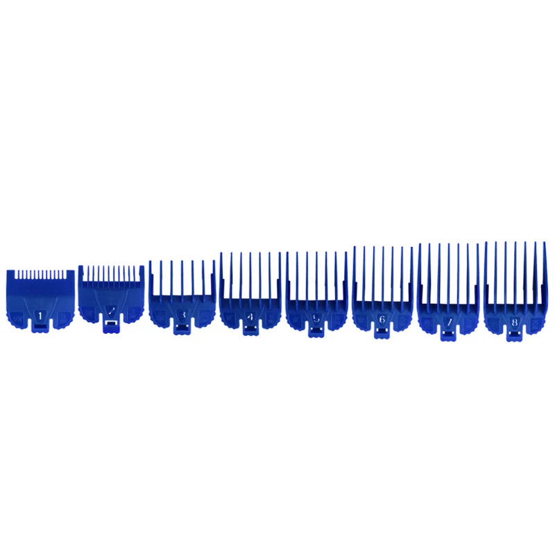 8PCS Professional Limit Comb Cutting Guide Combs 1.5/3/4.5/6/10/13/19/25mm Set For WAHL Hair Clipper 
8PCS Professional Limit Comb Cutting Guide Combs 1.5/3/4.5/6/10/13/19/25mm Set For WAHL Hair Clipper