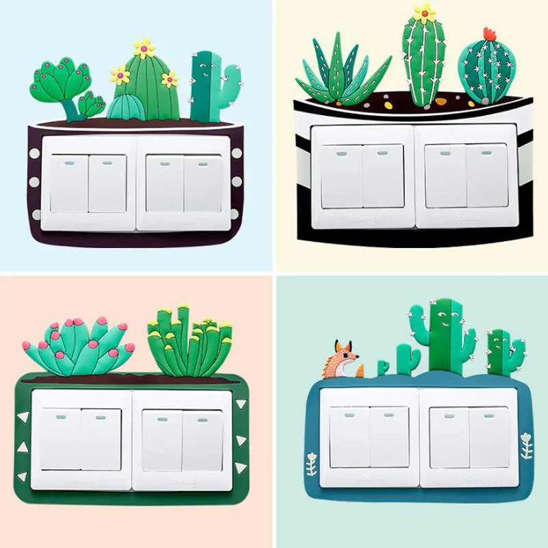 Succulent cactus luminous switch stickers protective cover household light switch socket decorative wall stickers self-adhesive
Succulent cactus luminous switch stickers protective cover household light switch socket decorative wall stickers self-adhesive