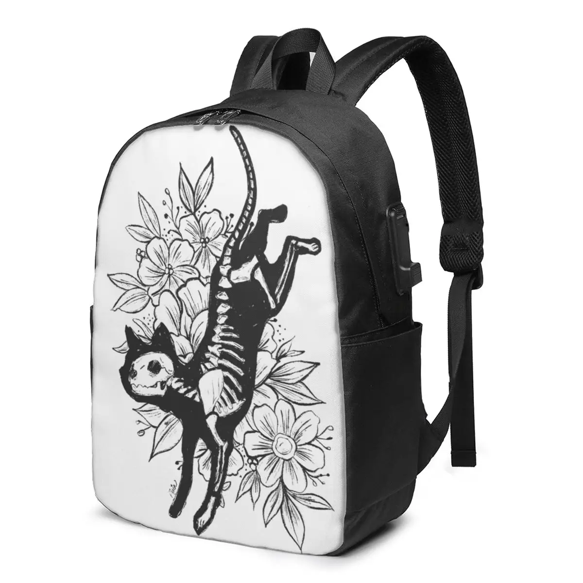 Skeleton Cat Flowers Backpacks Skull Halloween Big Charm Charger USB Backpack Camping Tourist Bags
Skeleton Cat Flowers Backpacks Skull Halloween Big Charm Charger USB Backpack Camping Tourist Bags