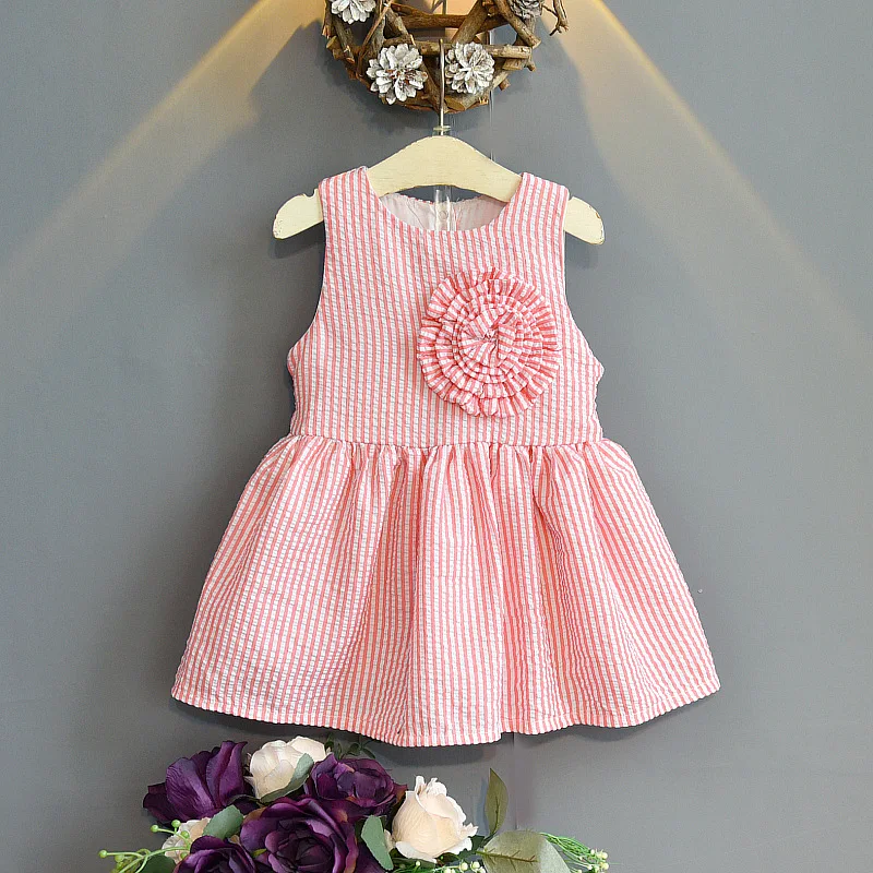 Kids New Fashion Summer Dress For Baby Girl Stripe Sleeveless 3 Dimensional Flower Princess Dress 3-7 Years Children's Clothing
Kids New Fashion Summer Dress For Baby Girl Stripe Sleeveless 3 Dimensional Flower Princess Dress 3-7 Years Children's Clothing