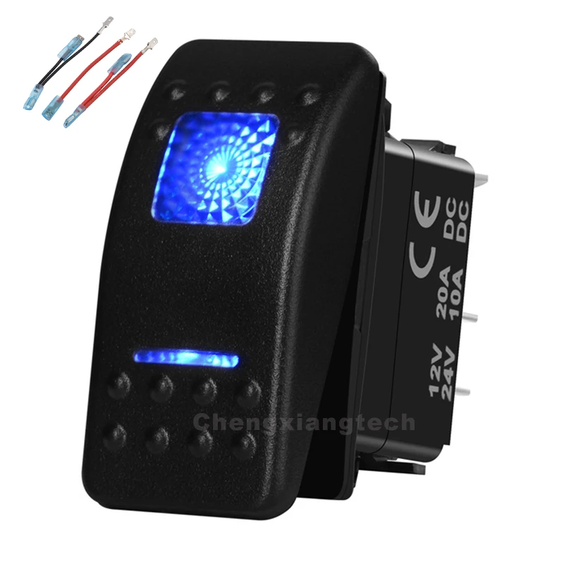 Blue Led 5 Pin on-off SPST Rocker Push Switch Waterproof Overload protection Car Boat 12v/24v+Jumper Wires Set
Blue Led 5 Pin on-off SPST Rocker Push Switch Waterproof Overload protection Car Boat 12v/24v+Jumper Wires Set