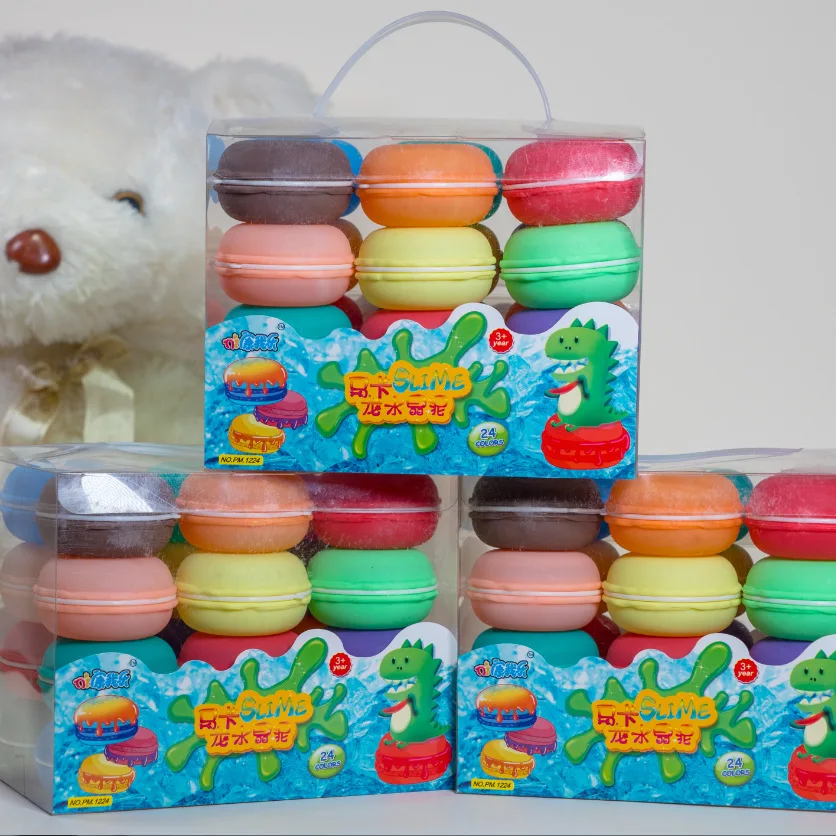 24 color macarone creative crystal mud rubber mud children's gift environmental protection and transparency
24 color macarone creative crystal mud rubber mud children's gift environmental protection and transparency