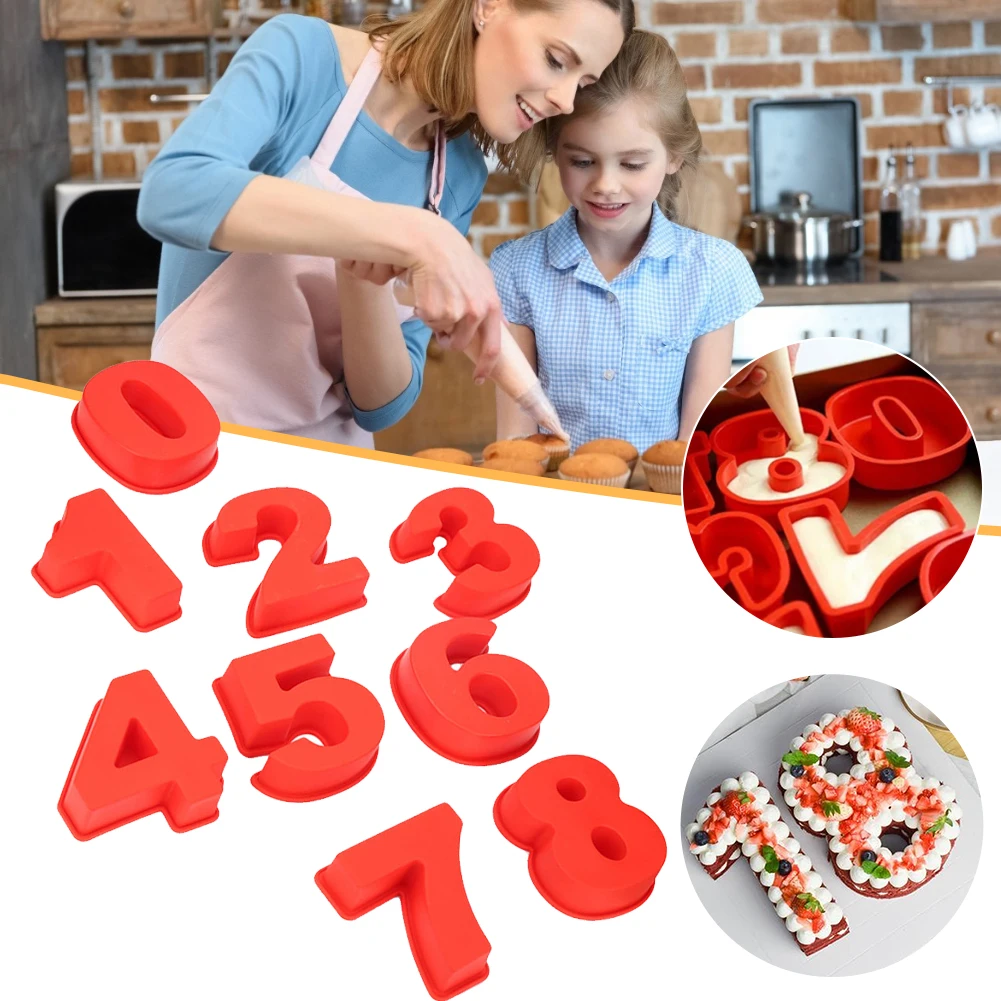 1PC Number Silicone Form Baking Cake Mold Birthday Cake 0-8 Mould Bakeware Pan Tin Method For Baking Tools Color Random
1PC Number Silicone Form Baking Cake Mold Birthday Cake 0-8 Mould Bakeware Pan Tin Method For Baking Tools Color Random