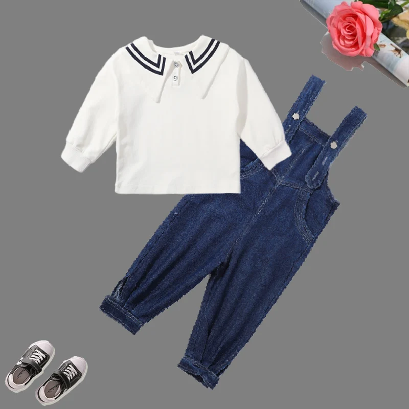 Children's Clothing Sets Girls Clothes 2021 New Autumn Cotton Tops & Denim Overalls Baby Clothes 2pcs Infant Clothing 18M-8Y
Children's Clothing Sets Girls Clothes 2021 New Autumn Cotton Tops & Denim Overalls Baby Clothes 2pcs Infant Clothing 18M-8Y