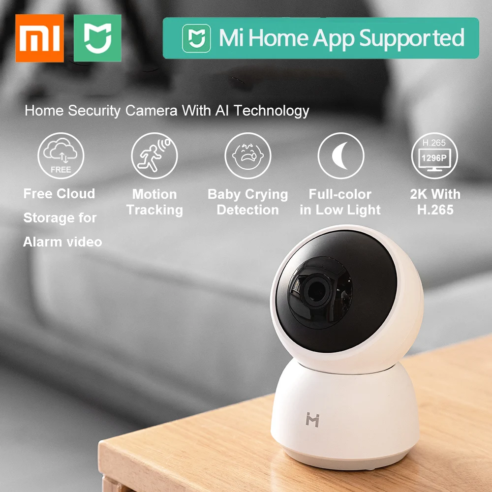 Камера видеонаблюдения Xiaomi mijia 2K 1296K для умного дома|Видеокамеры 360 °| |
