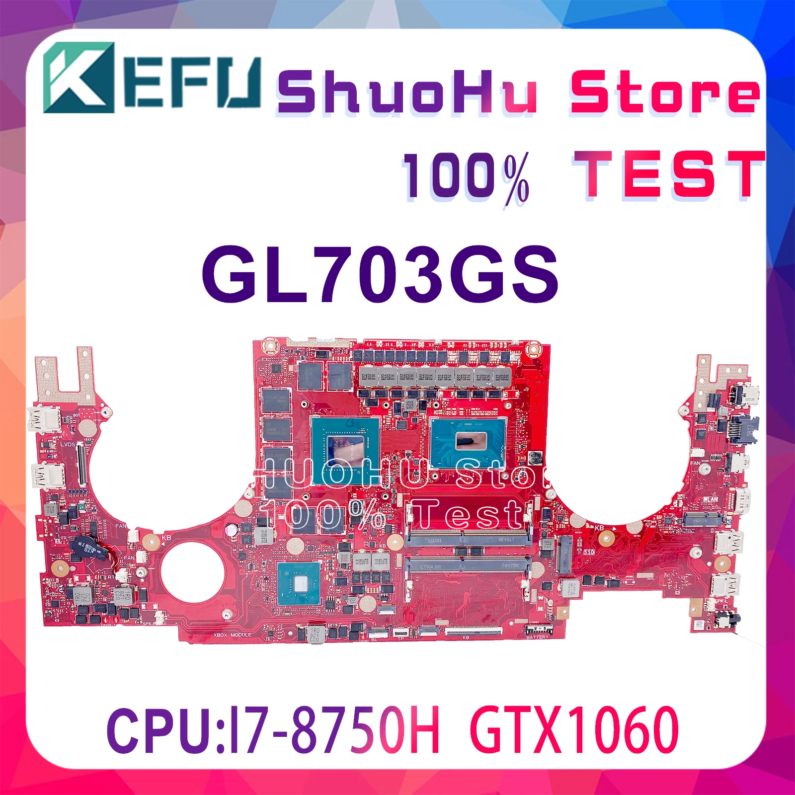 KEFU GL703GM motherboard ASUS ROG STRIX GL703GS GL703G S7BS notebook motherboard I7-8750H GTX1060 6G full function 100% test
KEFU GL703GM motherboard ASUS ROG STRIX GL703GS GL703G S7BS notebook motherboard I7-8750H GTX1060 6G full function 100% test