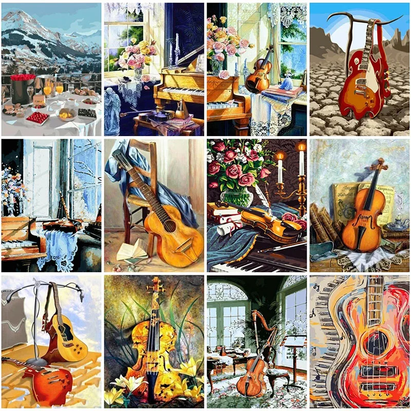 Oil painting 40x50cm DIY painting by number guitar children adult hand-painted home decoration gift
Oil painting 40x50cm DIY painting by number guitar children adult hand-painted home decoration gift