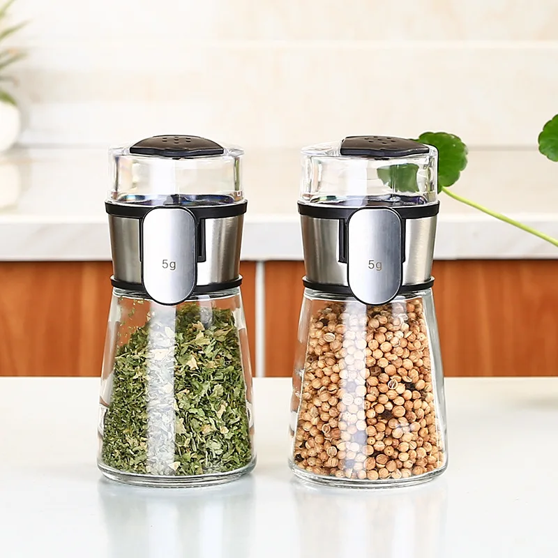 Kitchen measuring bottle glass seasoning box stainless steel 5g metering salt tank
Kitchen measuring bottle glass seasoning box stainless steel 5g metering salt tank