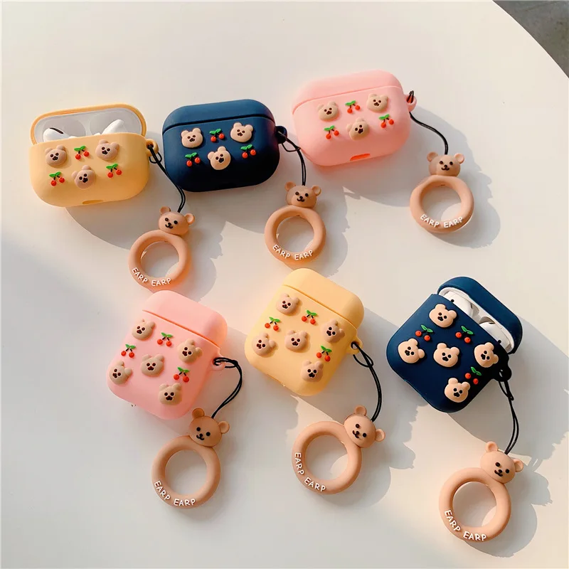 Cherry Bear-Fundas protectoras de lujo para AirPods 1 y 2, cubierta bonita para auriculares Bluetooth con carcasa para Airpods P
Cherry Bear-Fundas protectoras de lujo para AirPods 1 y 2, cubierta bonita para auriculares Bluetooth con carcasa para Airpods P