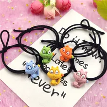5PCS Lovely Squirrel Elastic Hair Bands Toys For Girls Handmade Bow Headband Scrunchy Kids Hair Accessories For Womens