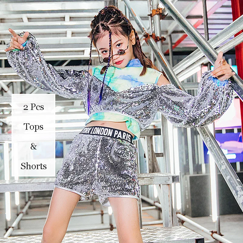 2021 Sequins Hip Hop Dance Wear For Kids Performance Costume Designer Clothes Silver Jazz Dancer Outfit Teenage Girls Clothing
2021 Sequins Hip Hop Dance Wear For Kids Performance Costume Designer Clothes Silver Jazz Dancer Outfit Teenage Girls Clothing