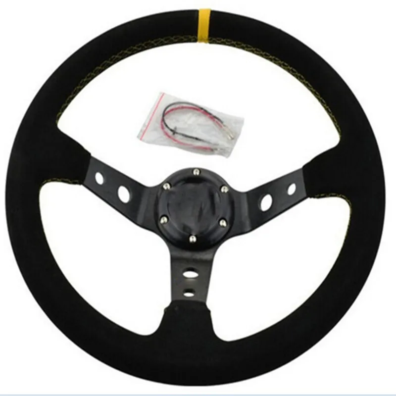 14 "Топ racing sports руль замшевое кожаное рулевое колесо глубокое блюдо гоночный