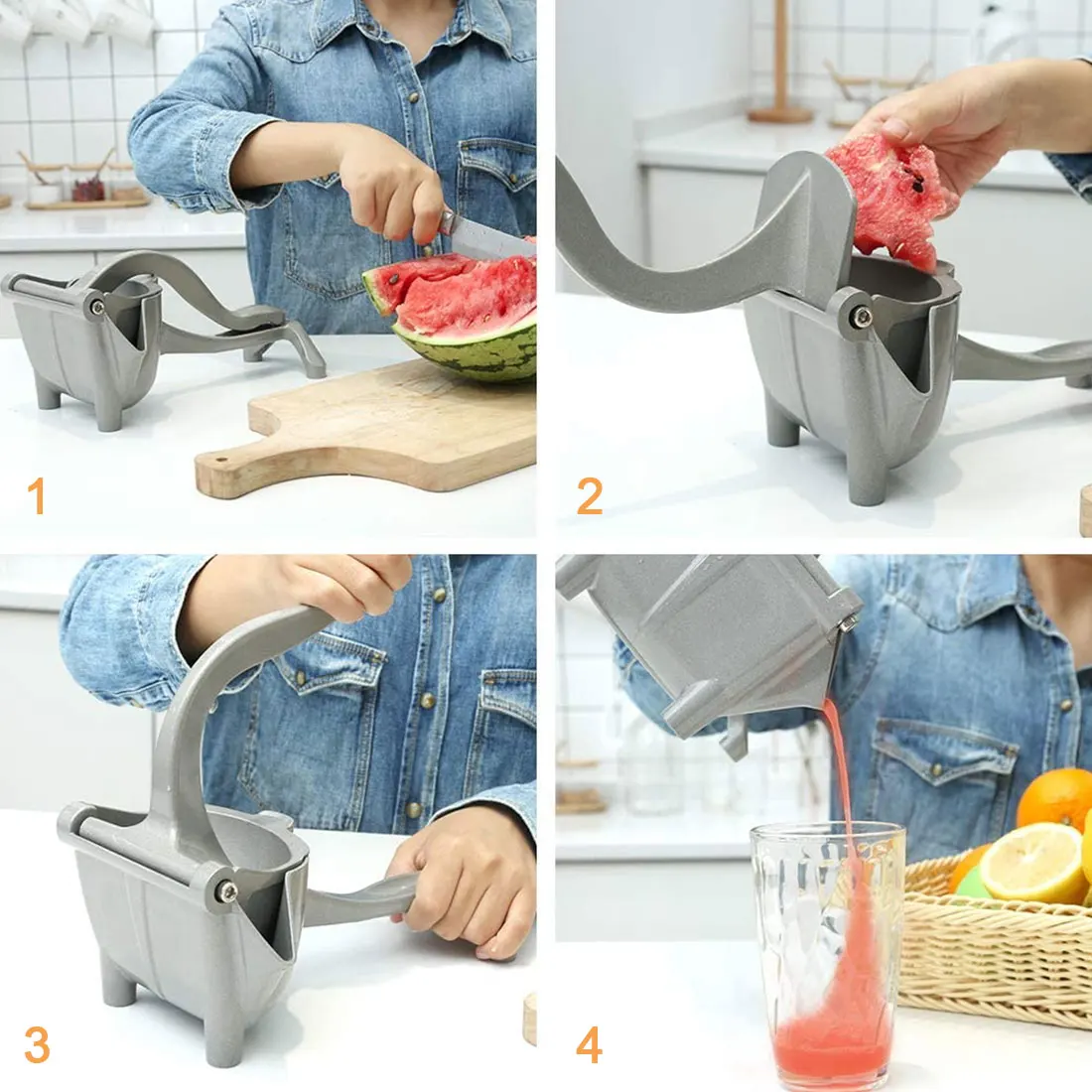 1PCS Aluminum Alloy Manual Fruit Juicer Lemon Watermelon Pomegranate Orange Fruit Household Squeezer Tool Kitchen Accessories
1PCS Aluminum Alloy Manual Fruit Juicer Lemon Watermelon Pomegranate Orange Fruit Household Squeezer Tool Kitchen Accessories