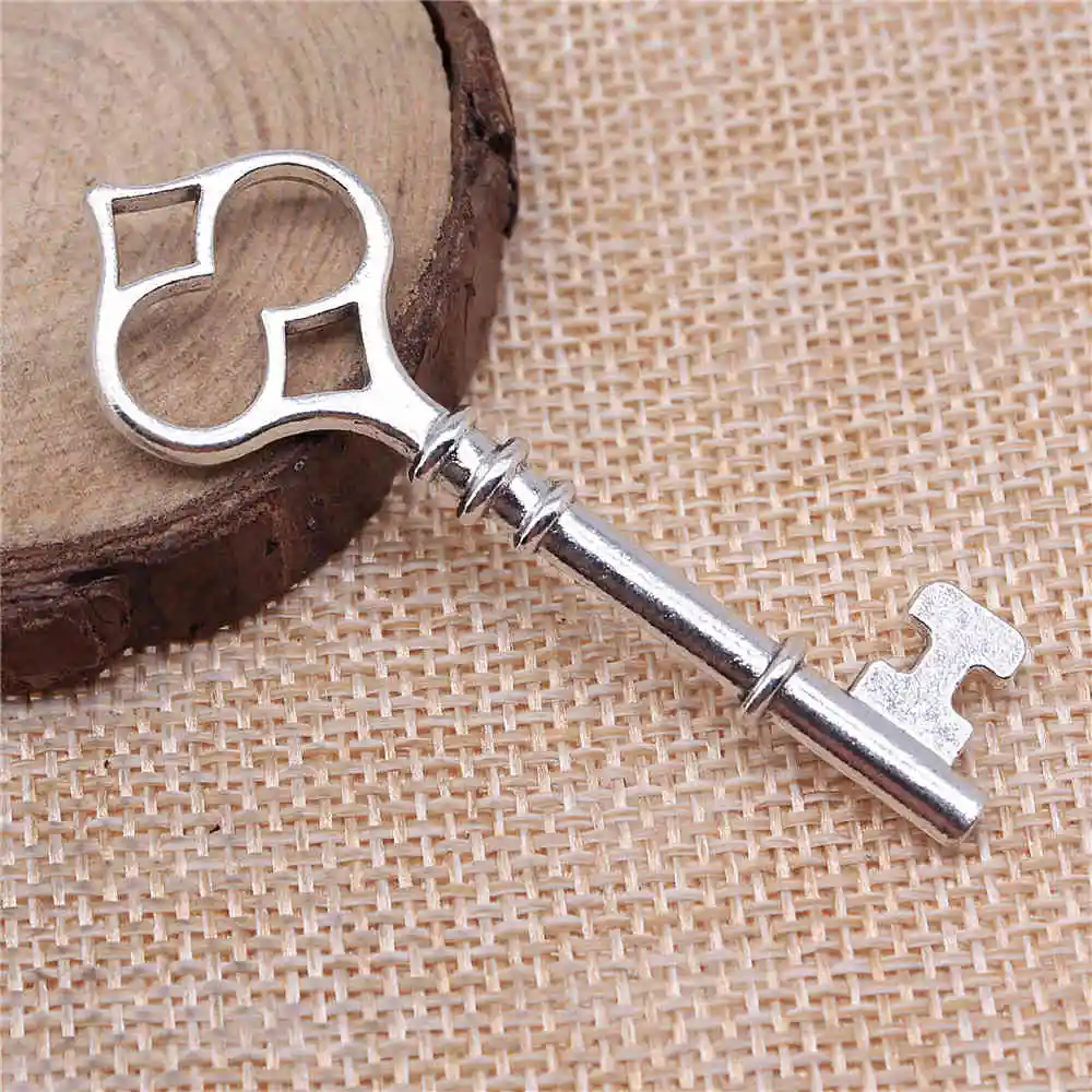 Earring Charms For Jewelry Making 8pcs Key Charms 60x20mm Antique Silver Plated
Earring Charms For Jewelry Making 8pcs Key Charms 60x20mm Antique Silver Plated
