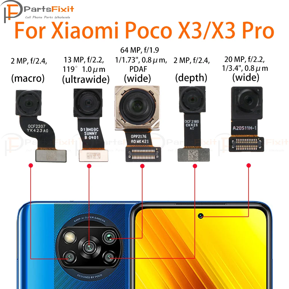 Original Main Back Front Camera Module Flex For Xiaomi POCO X3 Pro X3Pro Rear Big Camera Selfie Small Frontal Facing Camera Flex
Original Main Back Front Camera Module Flex For Xiaomi POCO X3 Pro X3Pro Rear Big Camera Selfie Small Frontal Facing Camera Flex