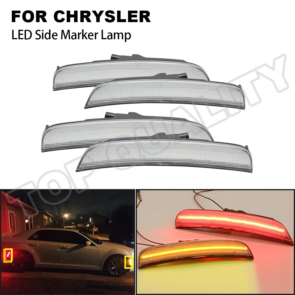 4PCS Clear Lens LED Fender Side Marker Light Signal Lamp For Chrysler 300C 2015 2016 2017 2018 2019 2020 Front Amber + Rear Red
4PCS Clear Lens LED Fender Side Marker Light Signal Lamp For Chrysler 300C 2015 2016 2017 2018 2019 2020 Front Amber + Rear Red