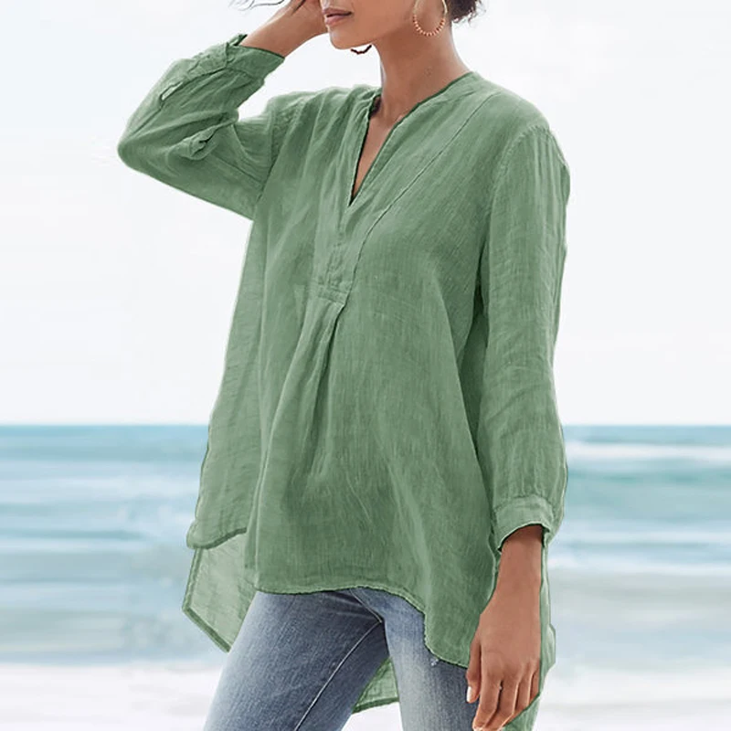 Simple Ladies Tshirts 2021 Pure Color V-neck Nine-Sleeve Thin Top Office Business Female Tees Large Size Cotton Linen Clothing
Simple Ladies Tshirts 2021 Pure Color V-neck Nine-Sleeve Thin Top Office Business Female Tees Large Size Cotton Linen Clothing