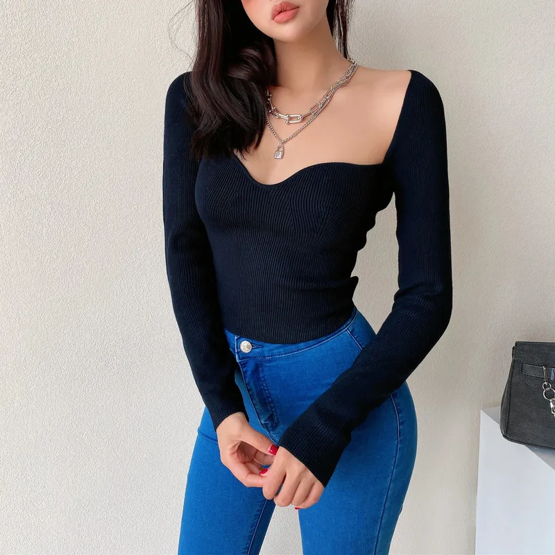 2021 Spring/Summer New Fashion Women's Knitted Top with Square Collar Long Sleeve Elastic High Waist Sexy Street Pullover
2021 Spring/Summer New Fashion Women's Knitted Top with Square Collar Long Sleeve Elastic High Waist Sexy Street Pullover