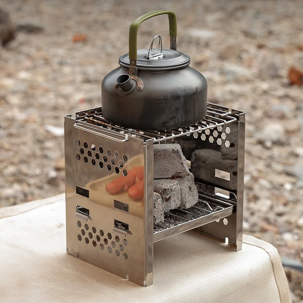 Outdoor Camping Stainless Steel Square Wood Stove Folding BBQ Fire Wood Stove Barbecue Grill Double-layer Wood Fire Buner
Outdoor Camping Stainless Steel Square Wood Stove Folding BBQ Fire Wood Stove Barbecue Grill Double-layer Wood Fire Buner