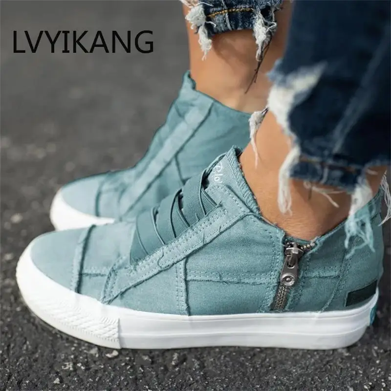 Women Vulcanized Shoes Casual Outdoor Comfortable Women Zipper Canvas Sneakers Fashion Breathable Female Flats Shoes Zapatos
Women Vulcanized Shoes Casual Outdoor Comfortable Women Zipper Canvas Sneakers Fashion Breathable Female Flats Shoes Zapatos