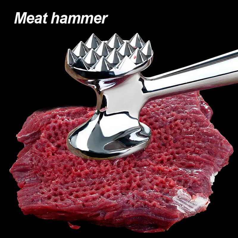 Manual household Meat hammer Commercial double-sided Meat Tenderizer Kitchen Tools stainless steel Loose Meat Device 1pc
Manual household Meat hammer Commercial double-sided Meat Tenderizer Kitchen Tools stainless steel Loose Meat Device 1pc