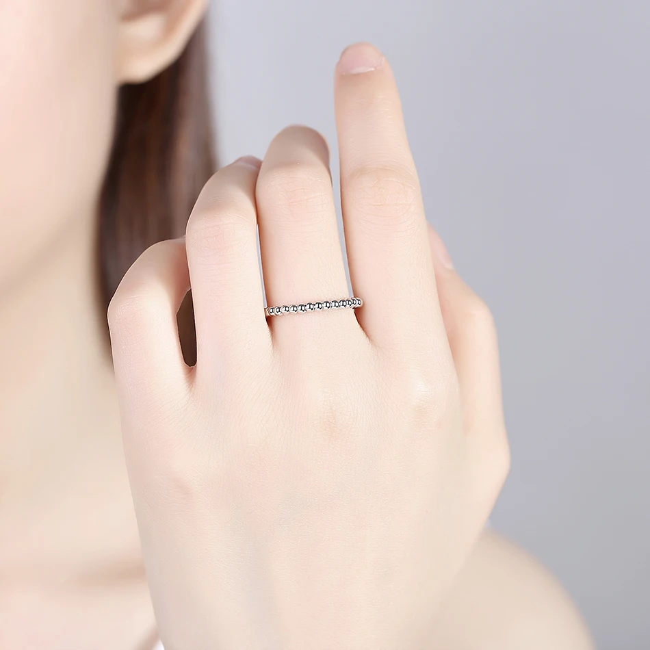 Original 925 Sterling Silver Rings For Women Wedding Stackable Round Ball Beaded Finger Rings Female Fashion Jewelry Gift
Original 925 Sterling Silver Rings For Women Wedding Stackable Round Ball Beaded Finger Rings Female Fashion Jewelry Gift