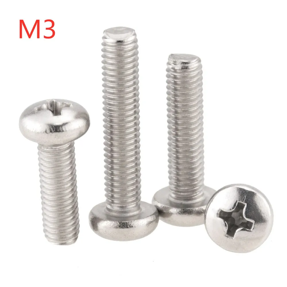 30 шт. M3x3 7 10 16 18 40 DIN7985 GB818 304 Нержавеющая сталь самонарезающие винты с