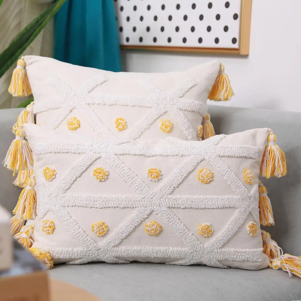 Yellow Ivory Tufted Cushion Cover 45x45cm/30x50cm Pillow Cover Decorative Boho Style Tassles Pillow Case for Home decoration
Yellow Ivory Tufted Cushion Cover 45x45cm/30x50cm Pillow Cover Decorative Boho Style Tassles Pillow Case for Home decoration