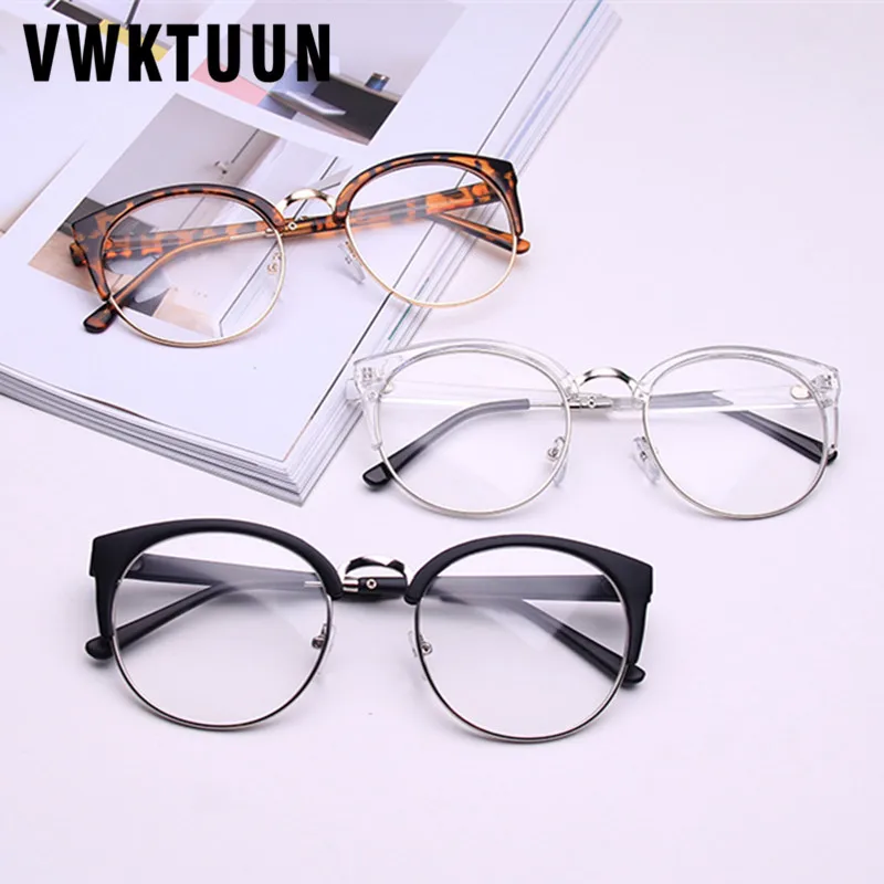 VWKTUUN полуоправа оптические очки для близорукости женские и мужские простые