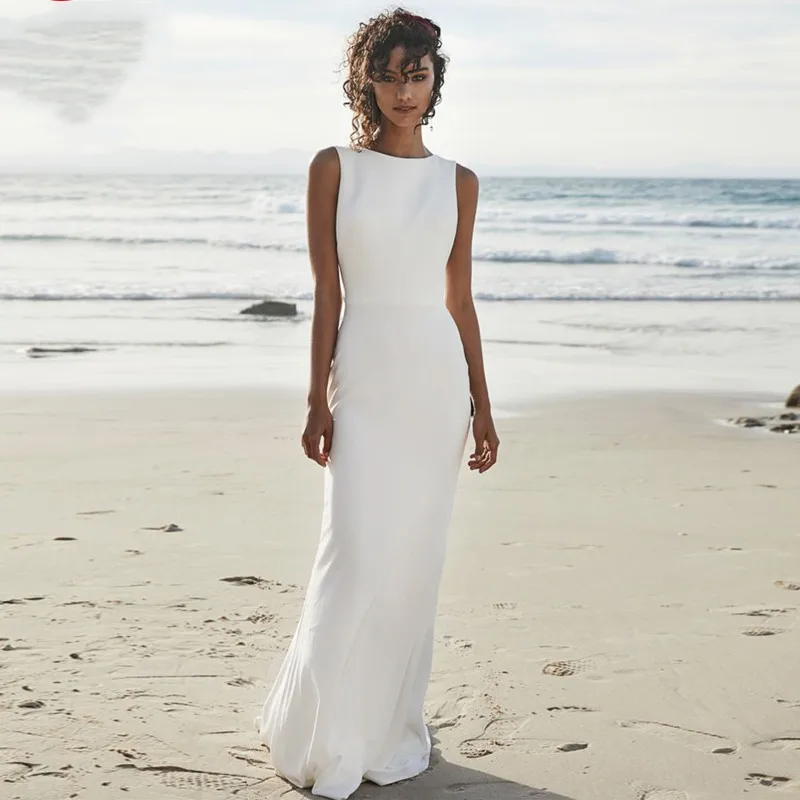 2022 Beach Wedding Dresses V Back Soft Satin Sweep Train Cheap Long Boho Bohemian Mermaid Bride Gowns Vestido De Mariage
2022 Beach Wedding Dresses V Back Soft Satin Sweep Train Cheap Long Boho Bohemian Mermaid Bride Gowns Vestido De Mariage