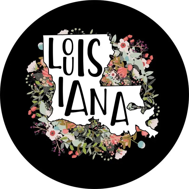 State of Louisiana Outline Flowers/Floral Spare Tire Cover for any Vehicle, Make, Model and Size - Jeep, RV, Travel Trailer
State of Louisiana Outline Flowers/Floral Spare Tire Cover for any Vehicle, Make, Model and Size - Jeep, RV, Travel Trailer