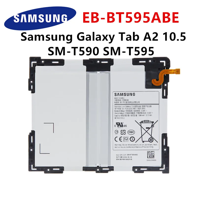 SAMSUNG original EB-BT595ABE 7300mAh Replacement Tablet Battery For Samsung Galaxy Tab A2 10.5 SM-T590 SM-T595 T590 T595
SAMSUNG original EB-BT595ABE 7300mAh Replacement Tablet Battery For Samsung Galaxy Tab A2 10.5 SM-T590 SM-T595 T590 T595