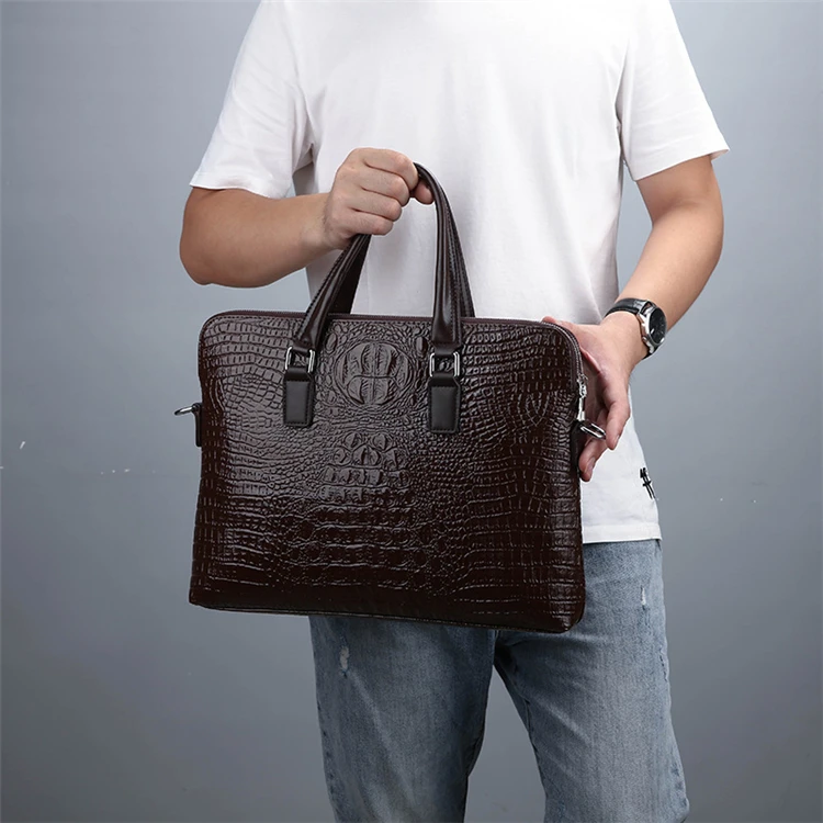2021 top private label custom travel luxury mens black briefcase