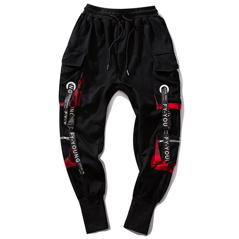 

Мужские тренировочные брюки с эластичным поясом, спортивные штаны контрастных цветов с карманами в стиле хип-хоп, одежда для улицы, 2021