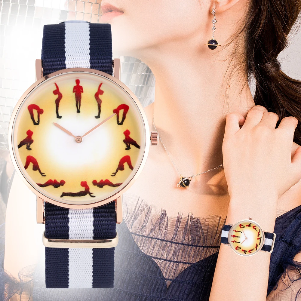 Часы наручные женские кварцевые, очаровательные аналоговые с рисунком шкалы для йоги, с нейлоновым ремешком
Часы наручные женские кварцевые, очаровательные аналоговые с рисунком шкалы для йоги, с нейлоновым ремешком