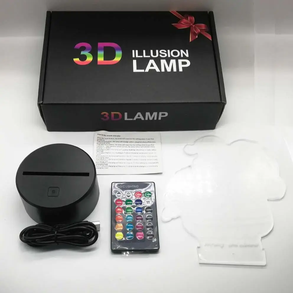 Уникальная акриловая лампа с 3D голограммой Alien ночник сенсорным выключателем