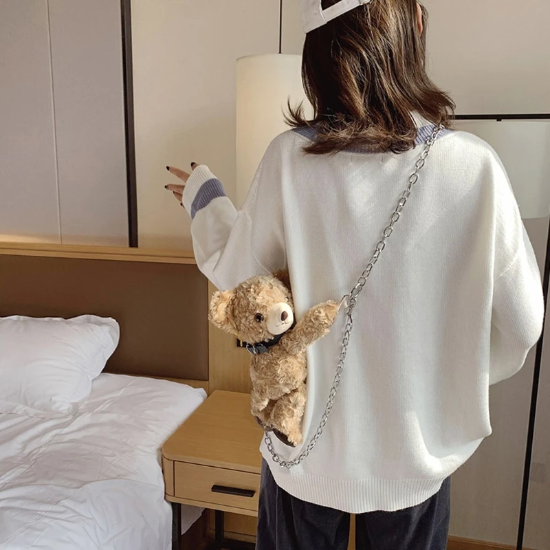 Cute Plush Bear Crossbody Shoulder Bag Women Messenger Casual Daily Wear Purse Large Capacity Money Clutch Personality
Cute Plush Bear Crossbody Shoulder Bag Women Messenger Casual Daily Wear Purse Large Capacity Money Clutch Personality