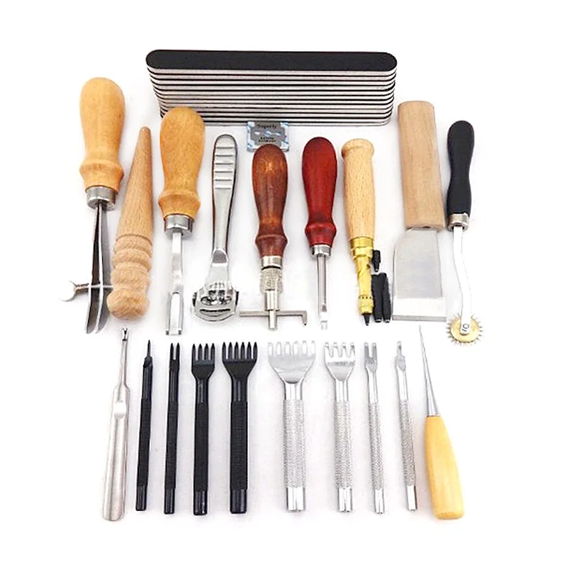 20 Pcs Of Leather Craft Manual Sewing Tool Set Slotted Bevel Cone Punch Carving Knife Leather Edge Trimmer Diy Polishing Tool
20 Pcs Of Leather Craft Manual Sewing Tool Set Slotted Bevel Cone Punch Carving Knife Leather Edge Trimmer Diy Polishing Tool