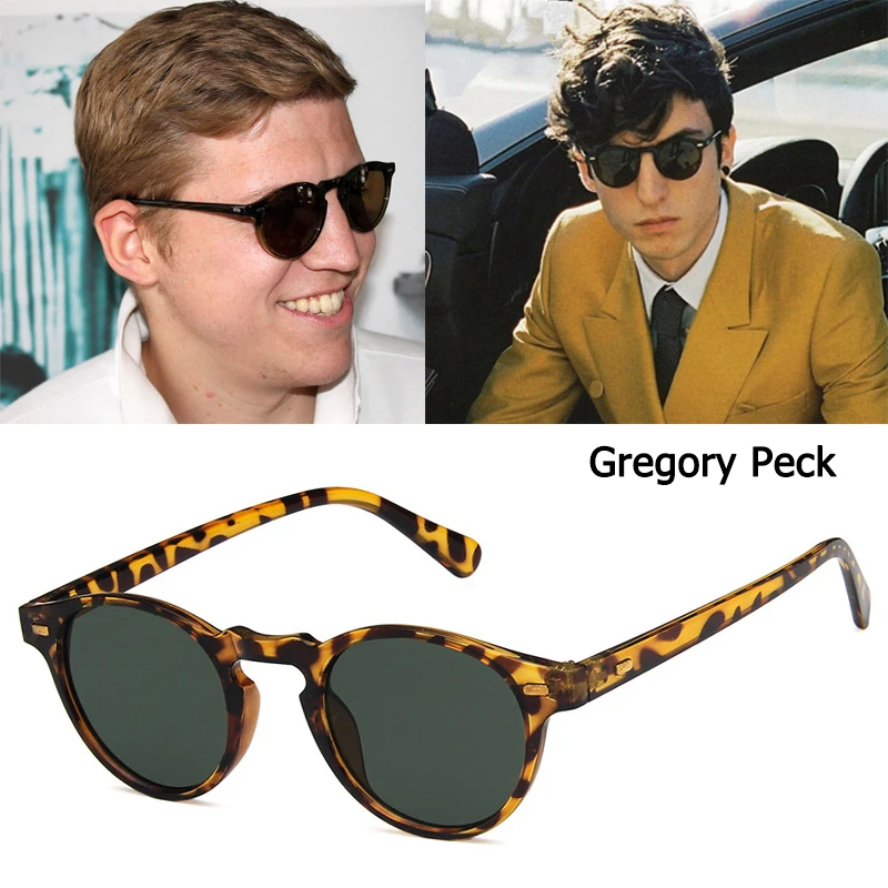 Модные круглые солнцезащитные очки с заклепками DPZ в стиле Грегори Пек Винтажные