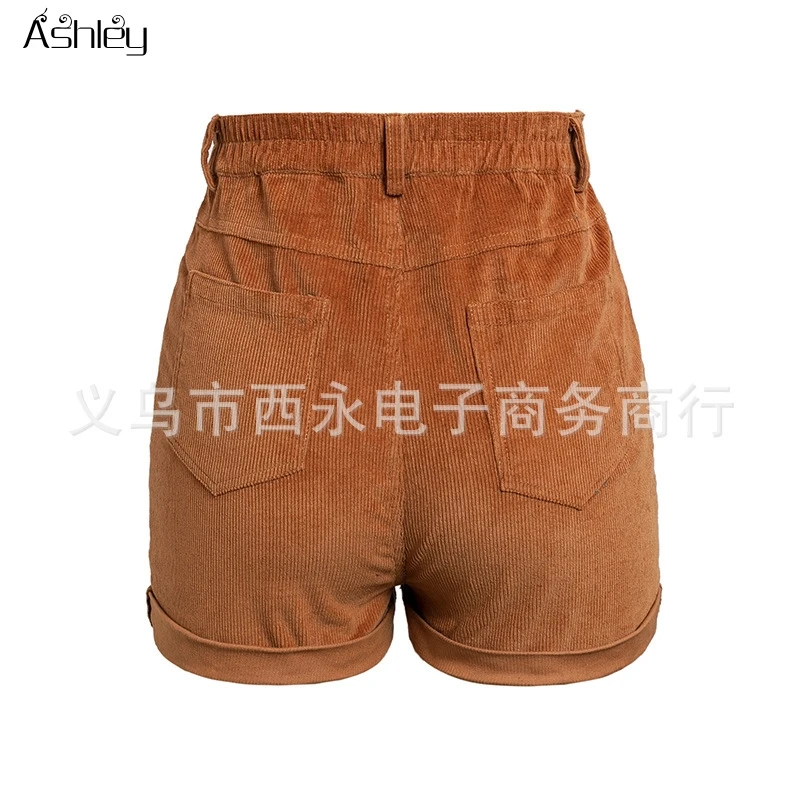 Ashley Vintage Elastic high waist corduroy shorts women Casual streetwear shorts female Loose spring zipper button shorts
Ashley Vintage Elastic high waist corduroy shorts women Casual streetwear shorts female Loose spring zipper button shorts