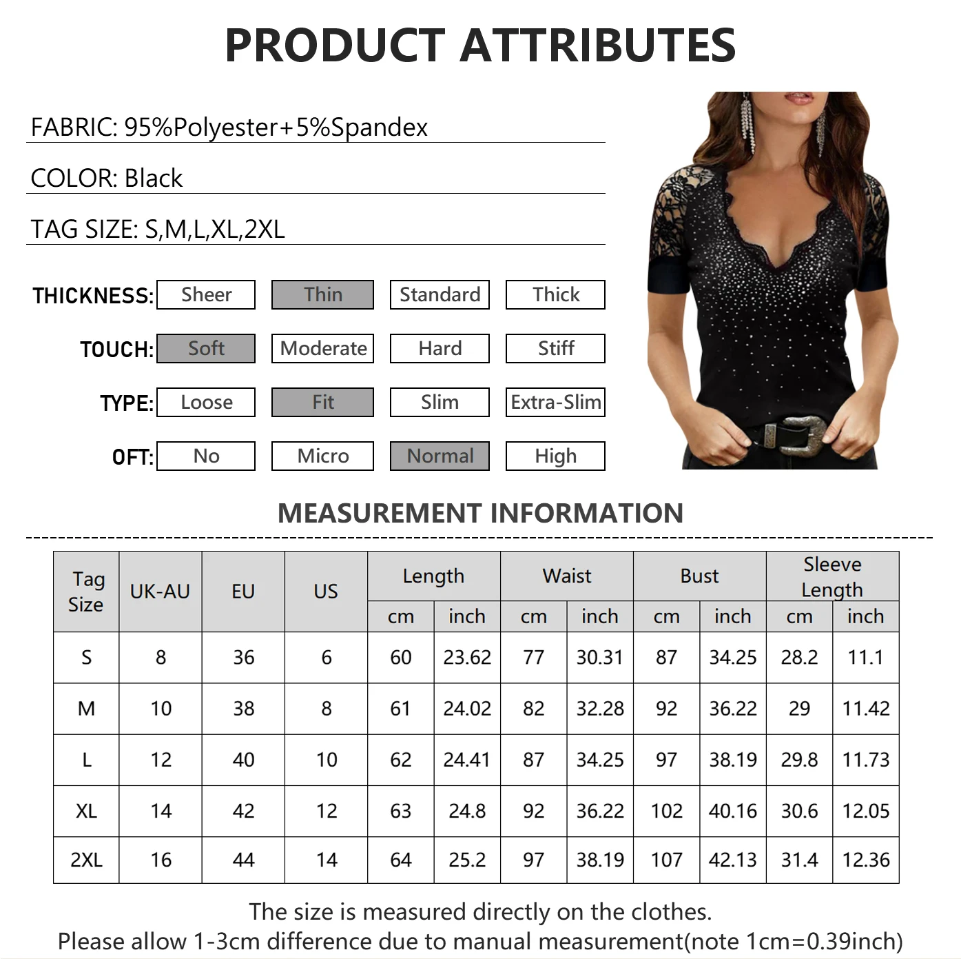 Sexy Ladies Diamonds Solid Color Lace Cold Shoulder Tee Tops Short Sleeves Casual Black V-neck T-shirts Women Basic Tees D30
Sexy Ladies Diamonds Solid Color Lace Cold Shoulder Tee Tops Short Sleeves Casual Black V-neck T-shirts Women Basic Tees D30