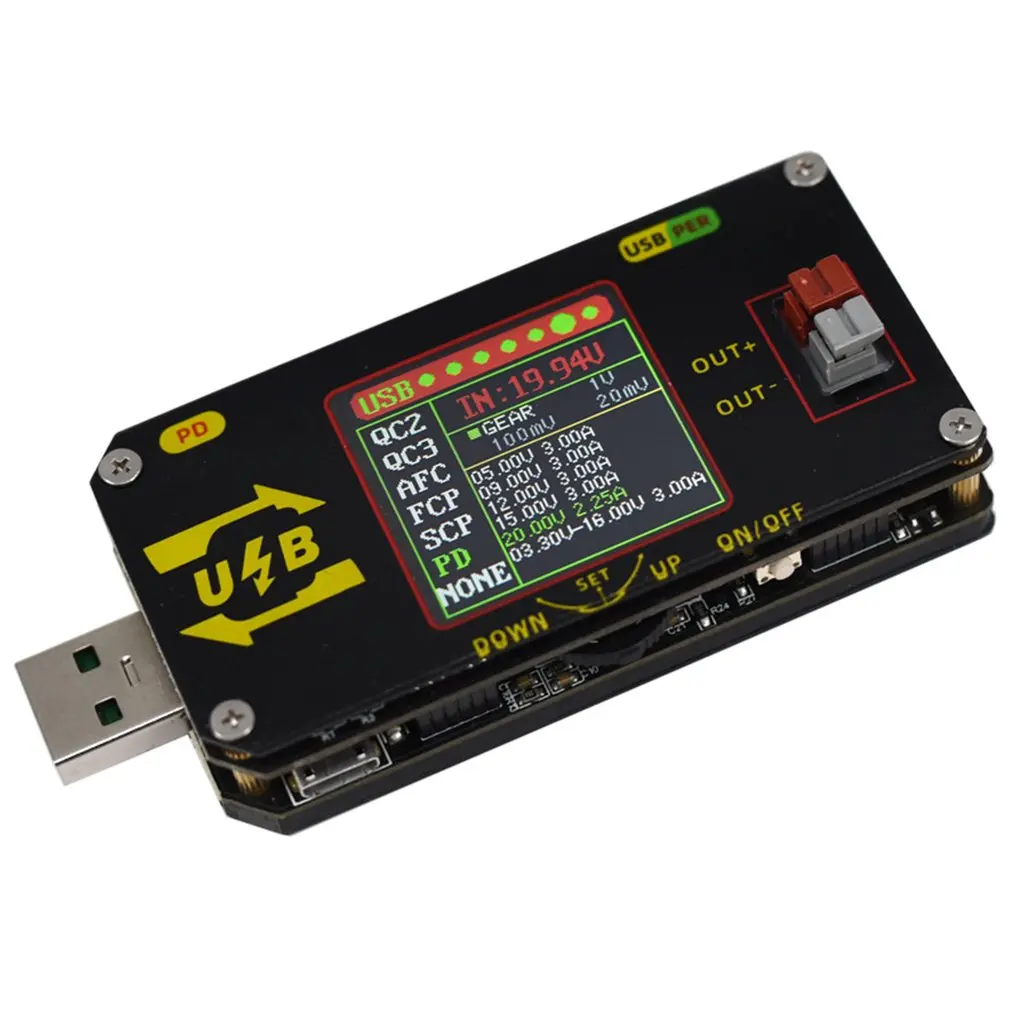 USB Color Screen Charging Tester Numerical Control Voltage Buck And Boost Power Supply Charger Tester
USB Color Screen Charging Tester Numerical Control Voltage Buck And Boost Power Supply Charger Tester