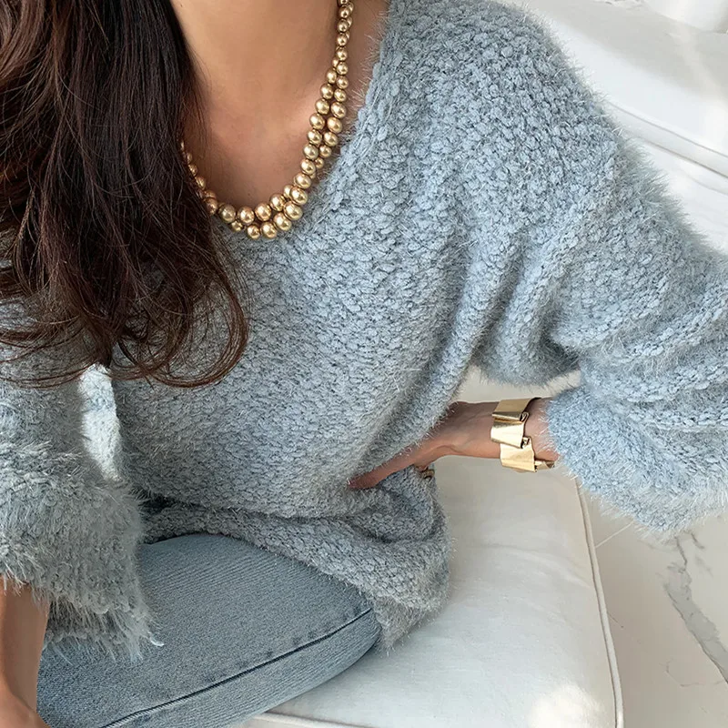 SuperAen Autumn Winter Loose Slim V-neck Solid Full Wool Jacket Thickened Medium and Long Pullover Sweater
SuperAen Autumn Winter Loose Slim V-neck Solid Full Wool Jacket Thickened Medium and Long Pullover Sweater