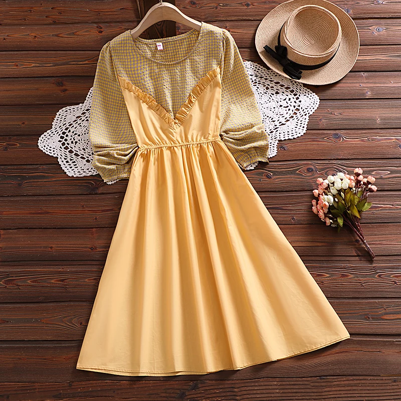 Милое клетчатое платье Mori girl, Осеннее модное платье с длинным рукавом для женщин
Милое клетчатое платье Mori girl, Осеннее модное платье с длинным рукавом для женщин